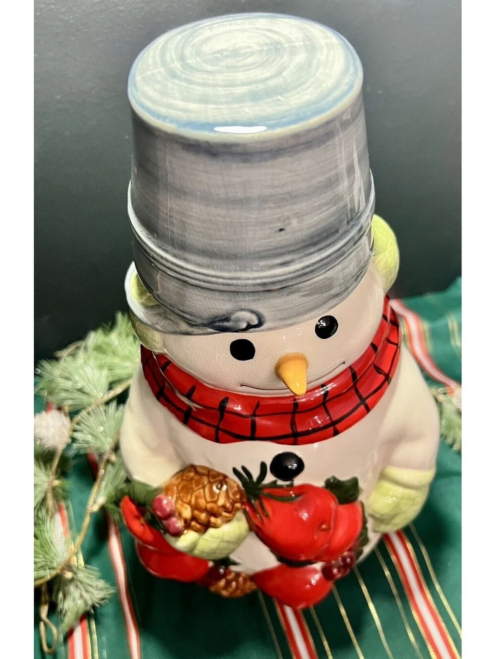 Vintage Hallmark 13” Christmas Snowman Mitford Cookie Jar Jan Karon ceramic